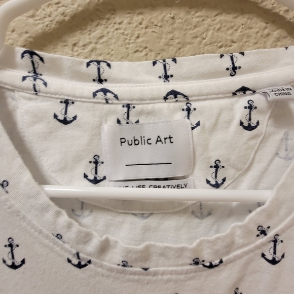 Public Art live life creatively Anchor print tee - Picture 2 of 7